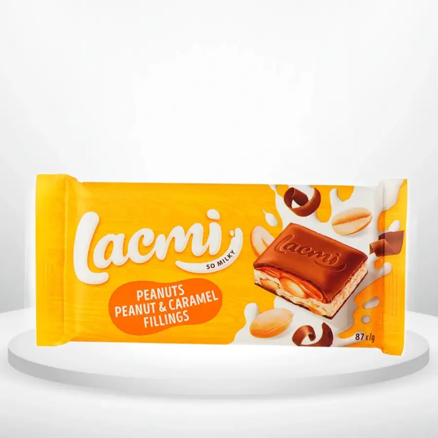 Шоколад молочний Roshen Lacmi Peanuts Peanut&Caramel Fillings 87 г