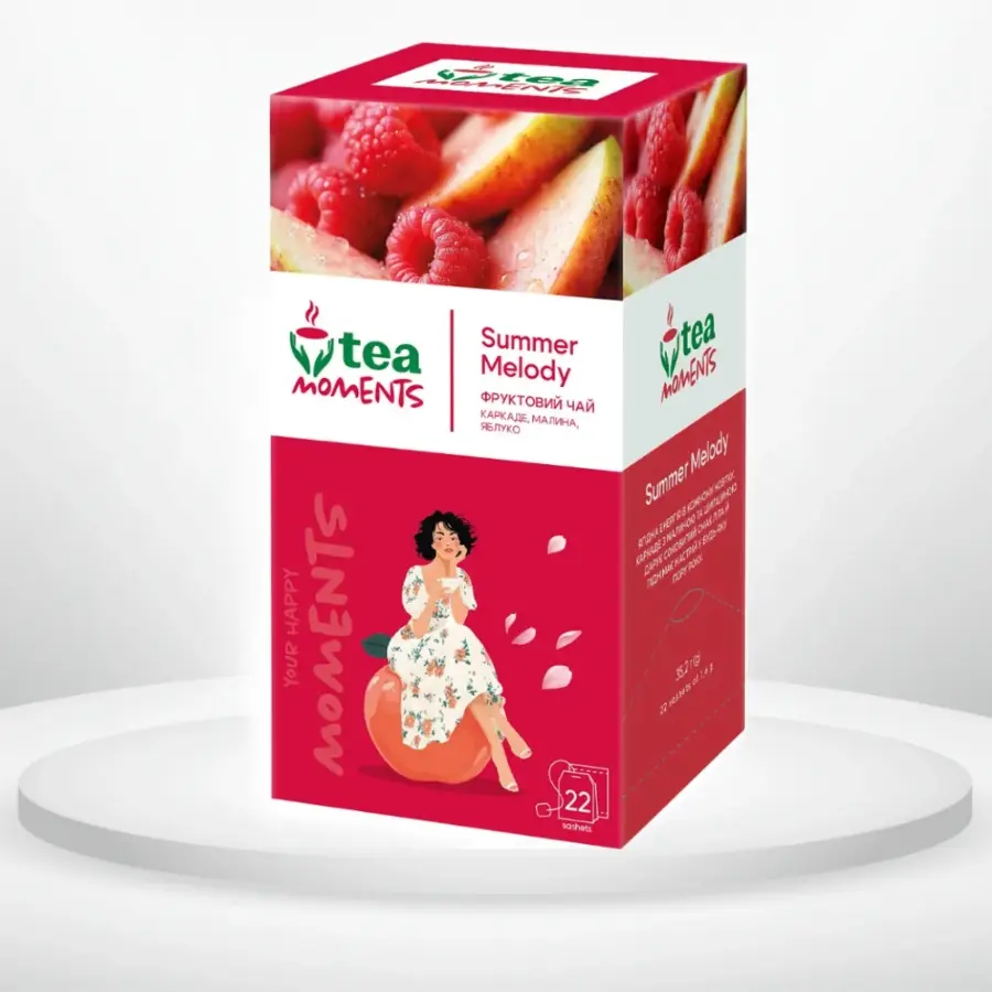 Чай фруктовий Tea Moments Summer Melody(малина, яблуко) 22 пак