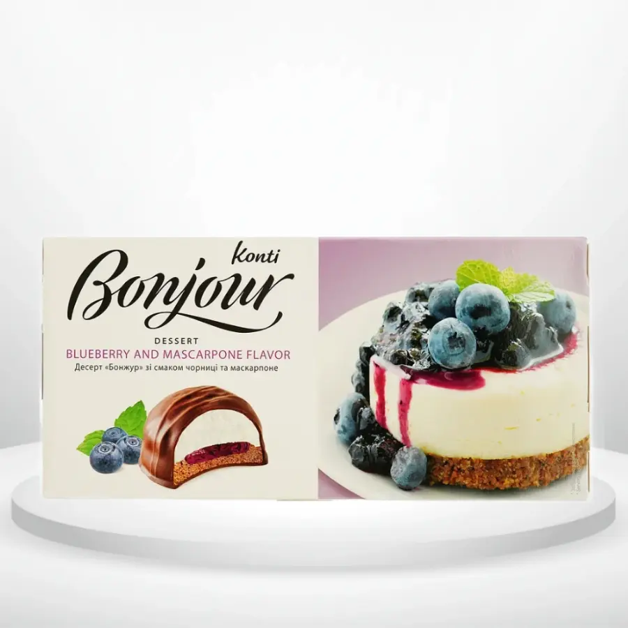 Десерт Bonjour зі смаком чорниці та маскарпоне(Бонжур) 232 г