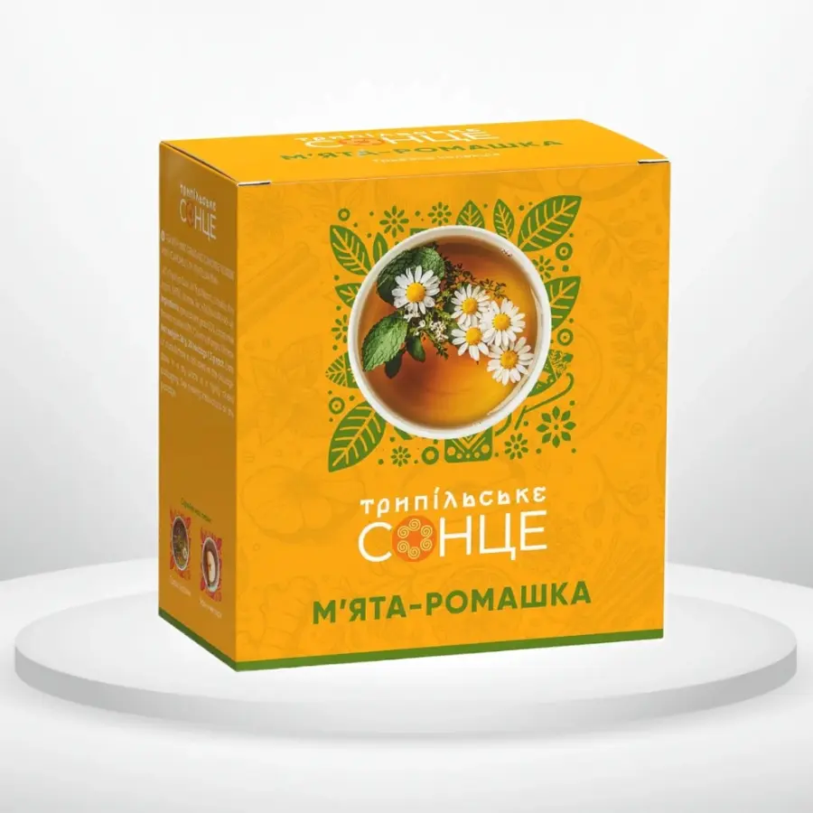 Чай Трипільське Сонце "М'ята-Ромашка" трав'яний, 20 пак
