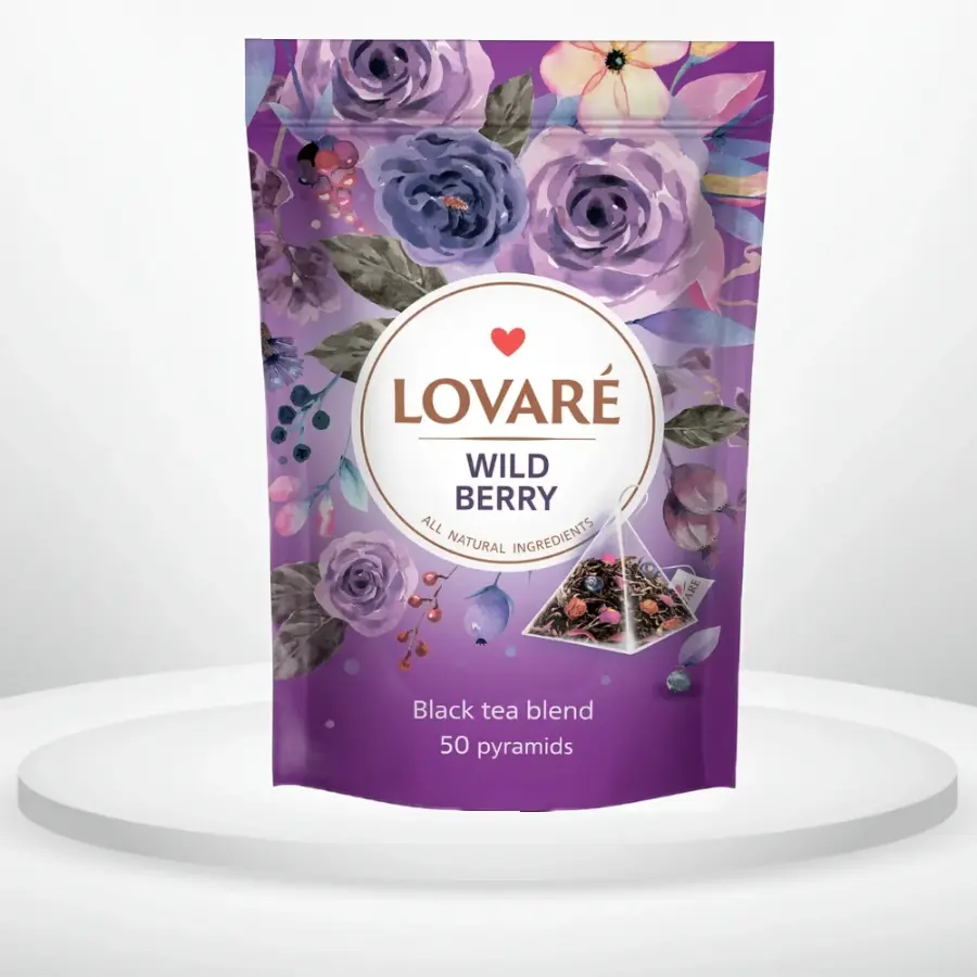 Чай чорний Lovare Wild berry у пірамідках 50 шт.