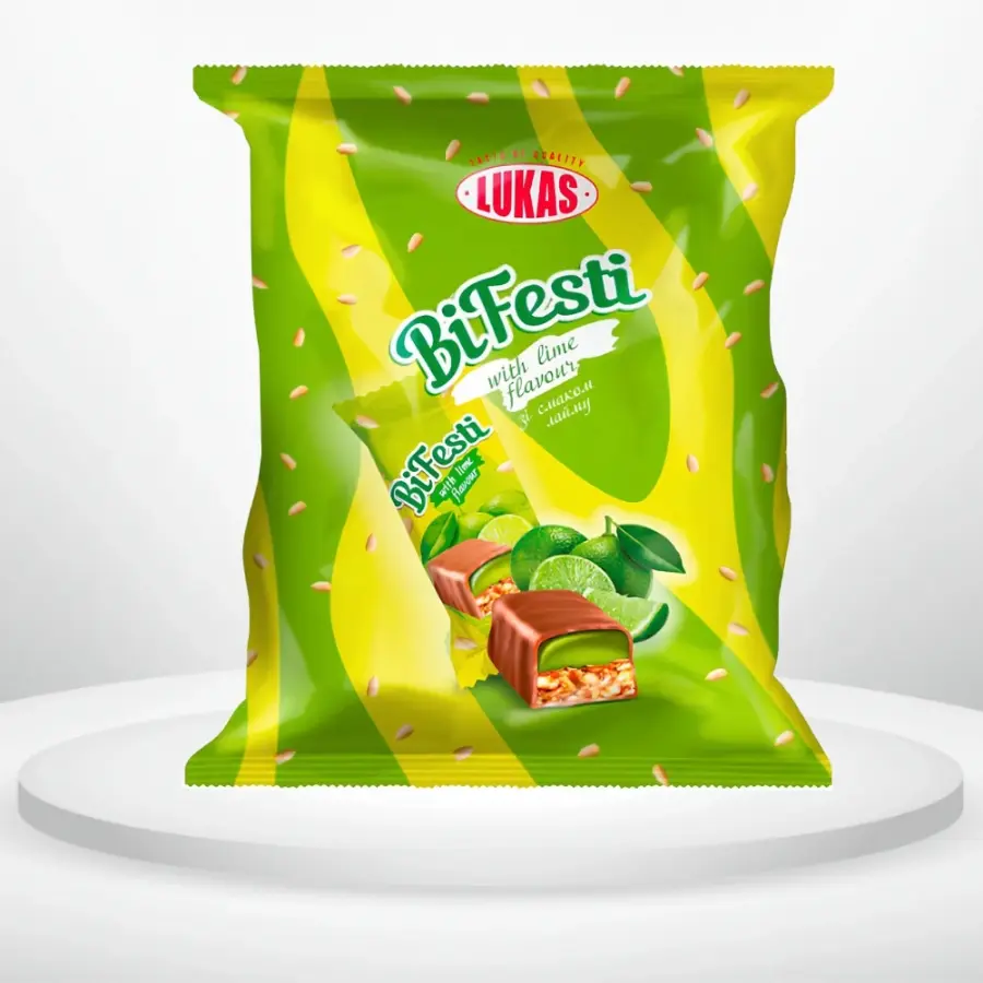 Цукерки Lukas BiFesti глазуровані грильяжно-желейні зі смаком лайма 1 кг 