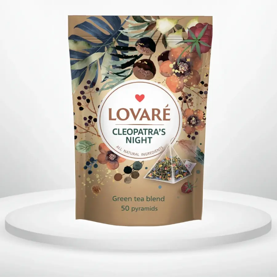 Чай зелений Lovare Ніч Клеопатри у пірамідках 50 шт. 