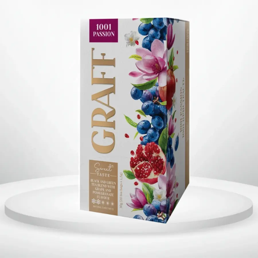 Чай Graff 1001 Пристрасть з ароматом винограду та гранату 20 пак