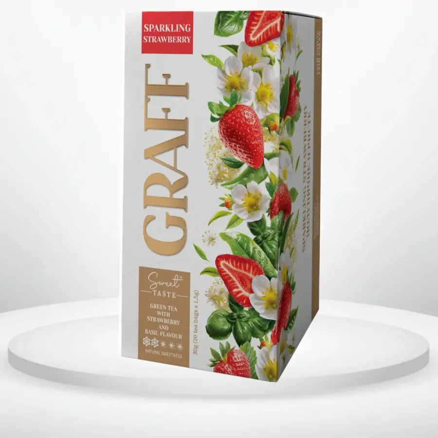 Чай Graff Полуничне ігристе з ароматом полуниці та базиліка 20 пак