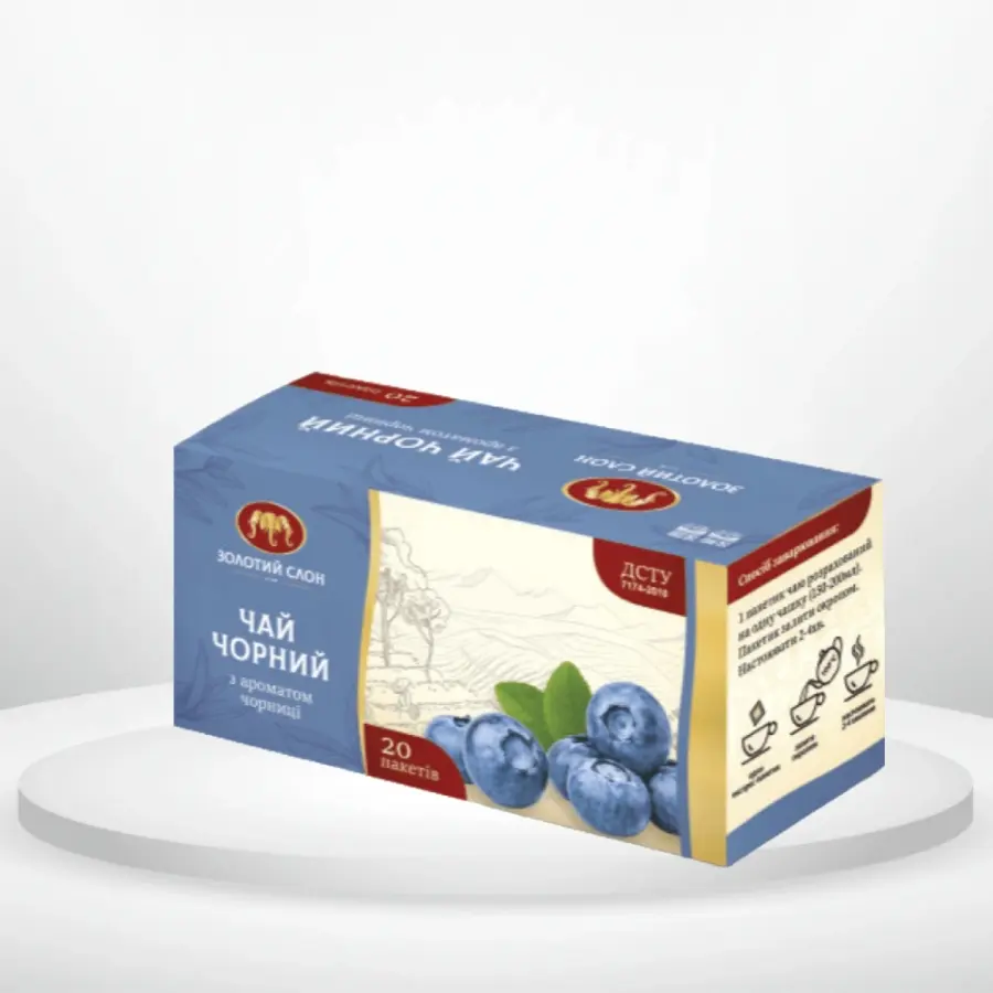 Чай чорний Золотий Слон Чорниця 20 пак