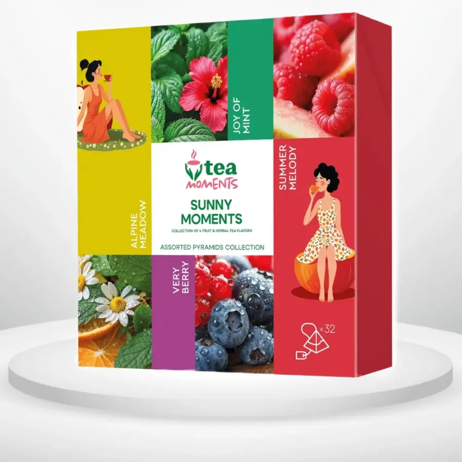 Чай фруктово-трав’яний Tea Moments Sunny Moments Асорті 4 смаки 32 пірамідки
