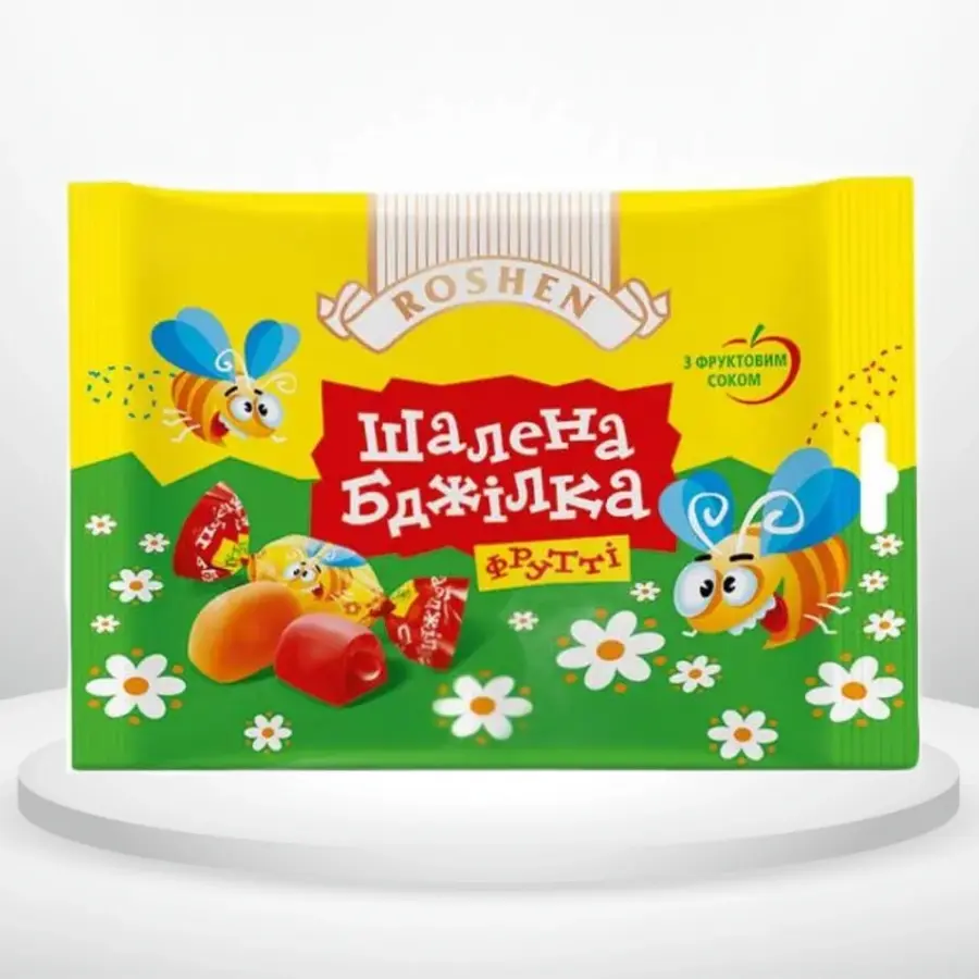 Цукерки Roshen Шалена бджілка фрутті желейна 200 г