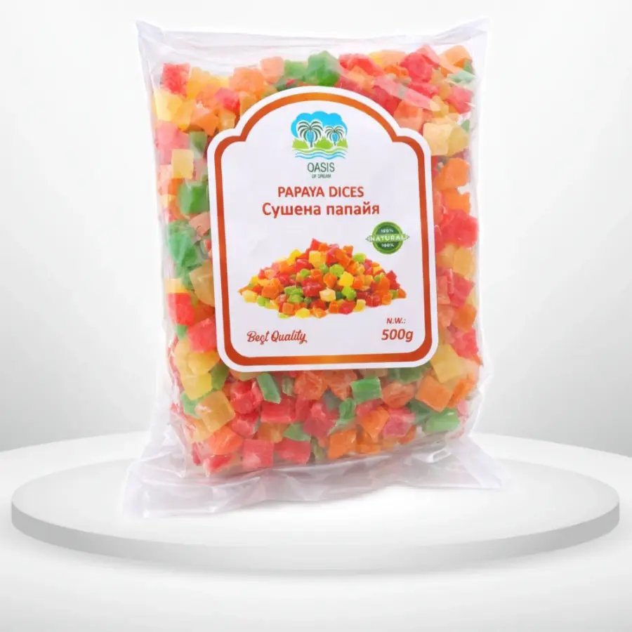 Цукати Папайя мікс кубик 500 грам