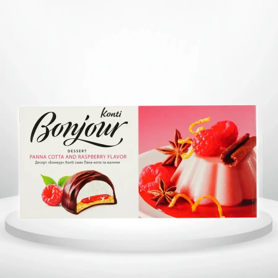 Десерт Bonjour зі смаком Паннакотта та малина(Бонжур) 232 г