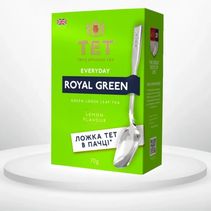 Чай зелений ТЕТ Everyday Royal Green Листовий з ароматом лимона 70 г