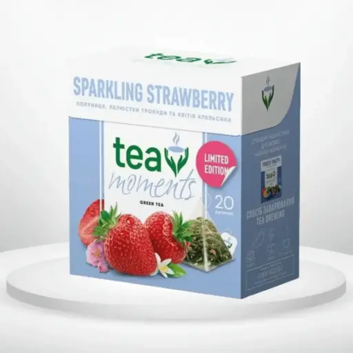 Чай зелений Tea Moments Sparkling Strawberry 20 пірамідок