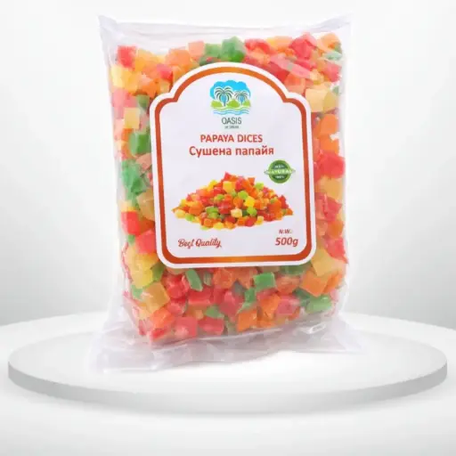 Цукати Папайя мікс кубик 500 грам