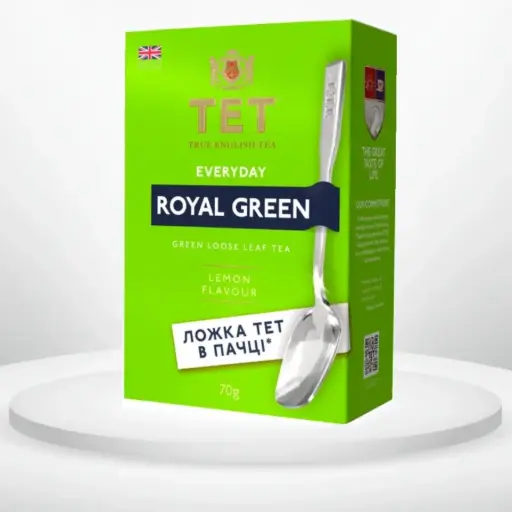 Чай зелений ТЕТ Everyday Royal Green Листовий з ароматом лимона 70 г